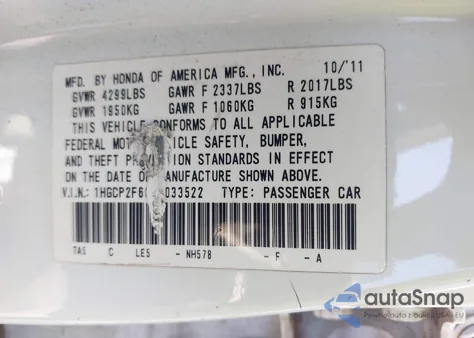 2012 Honda Accord 2.4 Se from USA, damaged, VIN 1HGCP2F66CA033522